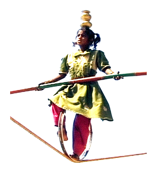 tightrope dancer during performasnce